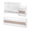 Letto MAXI PLUS NEW white+amber Variante В /letto per adolescenti; letto per bambini con mobiletto multifunzionale / *in questa variante il letto può essere utilizzato contemporaneamente da due ragazzi/